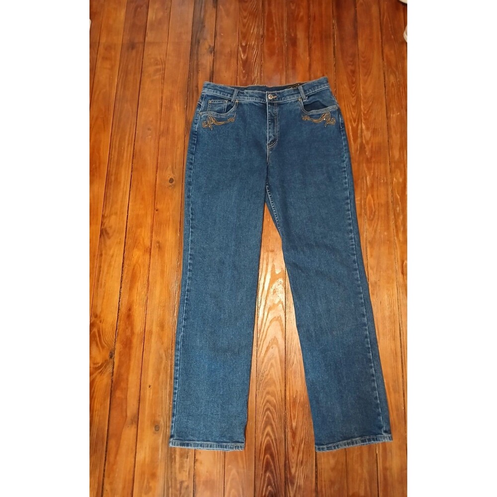 VINTAGE   Lawman Western  embroidered/rhinestone Straight Women Jeans 13/14